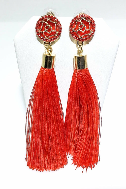 Tassel Drop Earrings - High-Quality Zinc Alloy, Multiple Colors, Special Occasion Statement - Earrings - Bijou Her - Color -  - 