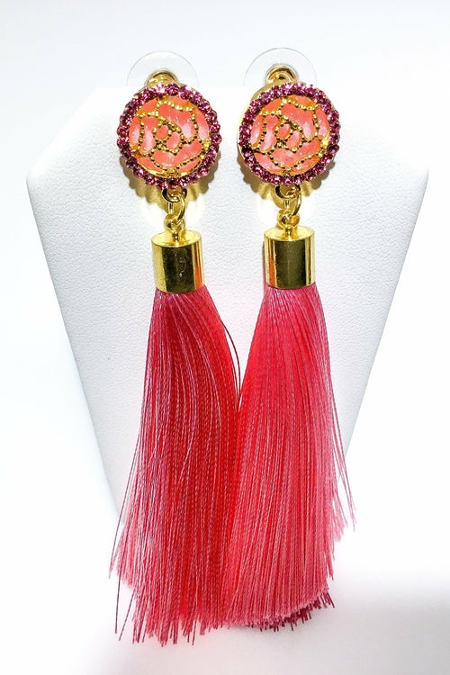 Tassel Drop Earrings - High-Quality Zinc Alloy, Multiple Colors, Special Occasion Statement - Earrings - Bijou Her - Color -  - 