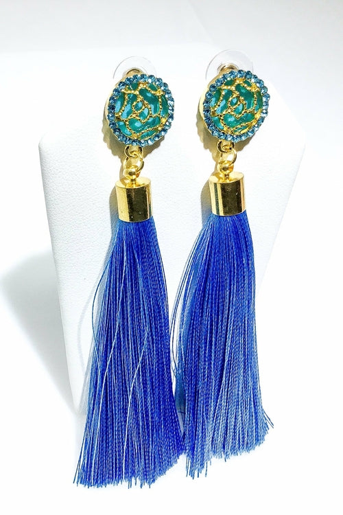 Tassel Drop Earrings - High-Quality Zinc Alloy, Multiple Colors, Special Occasion Statement - Earrings - Bijou Her - Color -  - 