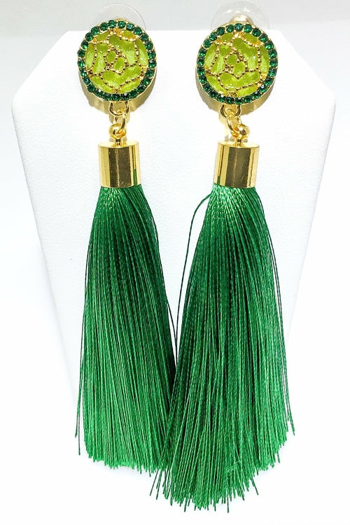 Tassel Drop Earrings - High-Quality Zinc Alloy, Multiple Colors, Special Occasion Statement - Earrings - Bijou Her - Color -  - 