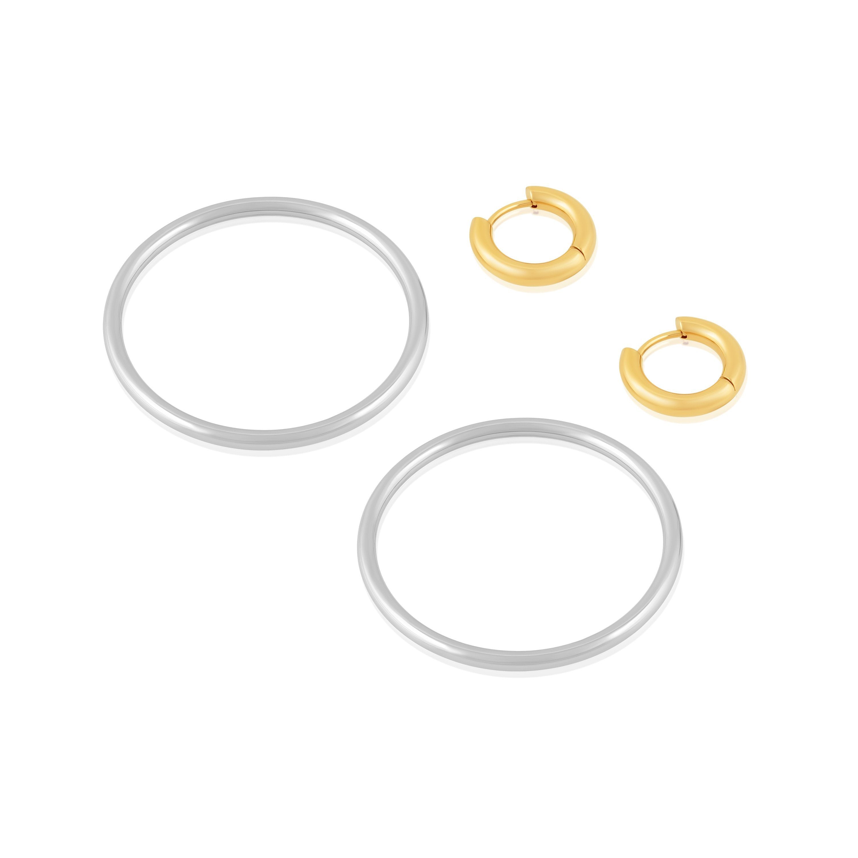 Hypoallergenic Kiana Hoop Earrings - Bold or Simple Two-Piece Set - Jewelry & Watches - Bijou Her -  -  - 