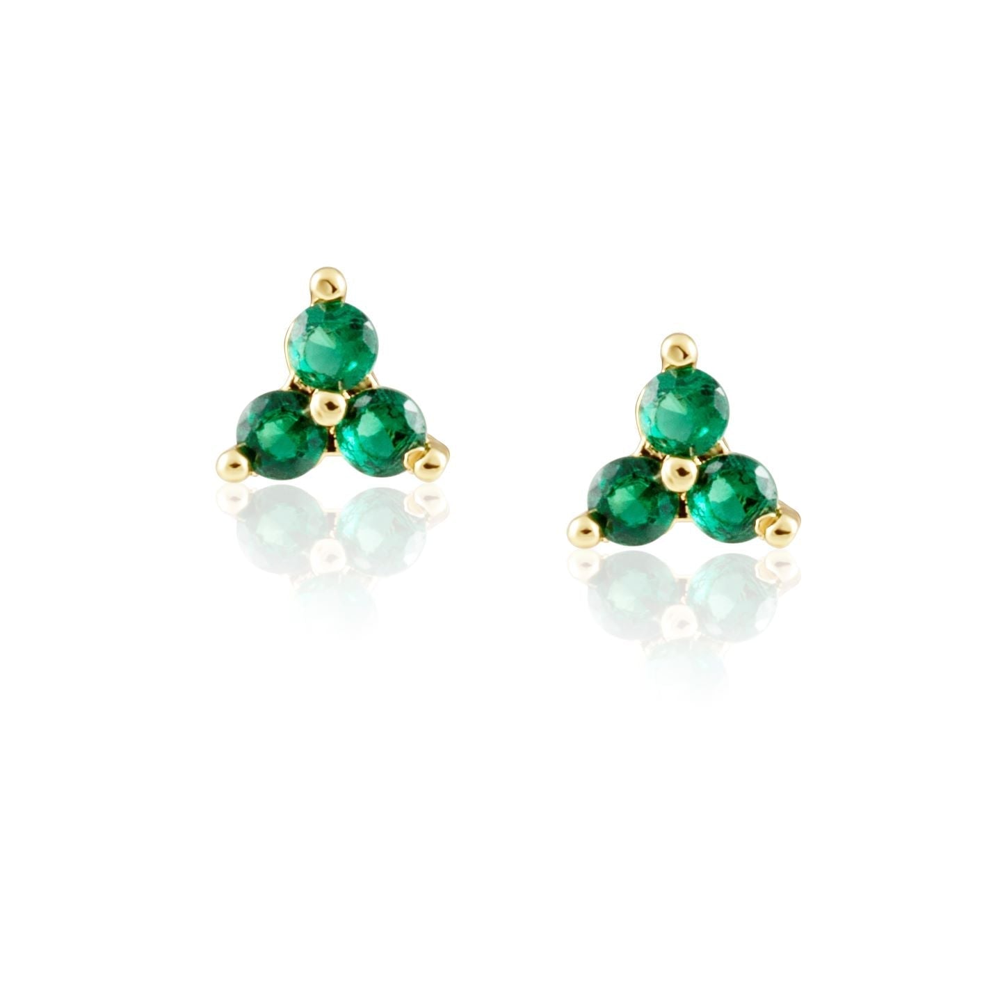 Kira Emerald CZ Stud Earrings - 18k Gold Plated, Water & Tarnish Resistant - Jewelry & Watches - Bijou Her -  -  - 