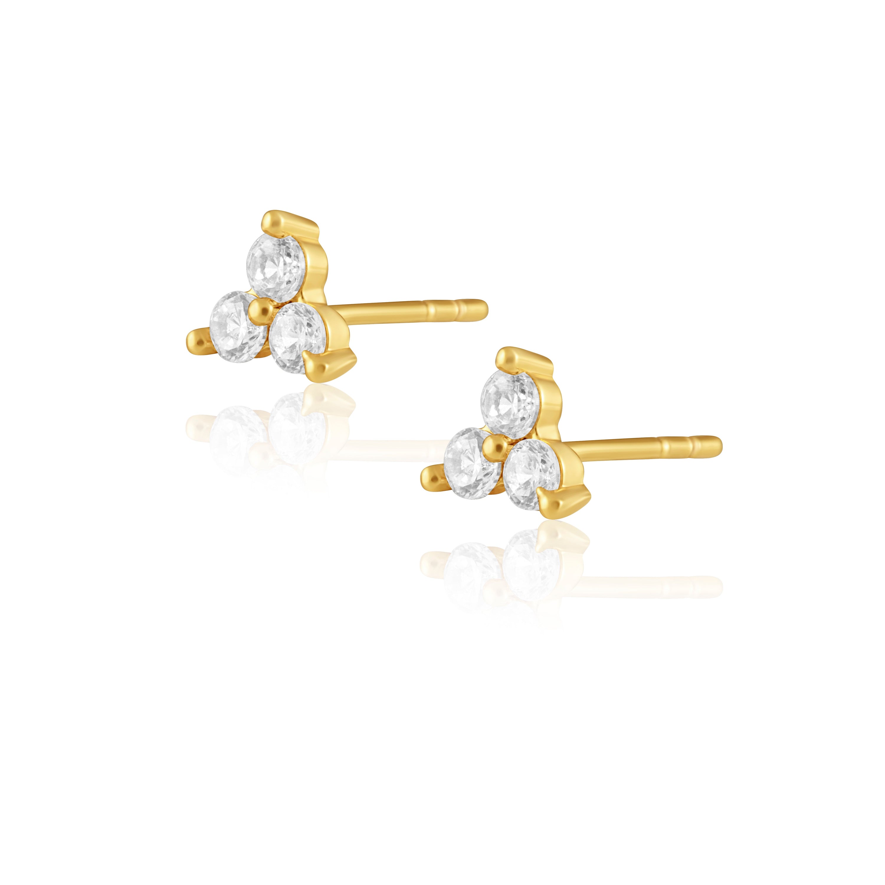 Sophisticated Kira Studs with CZ Stones - Elevate Your Style with 18k Gold Plated Stainless Steel Jewelry - Jewelry & Watches - Bijou Her -  -  - 