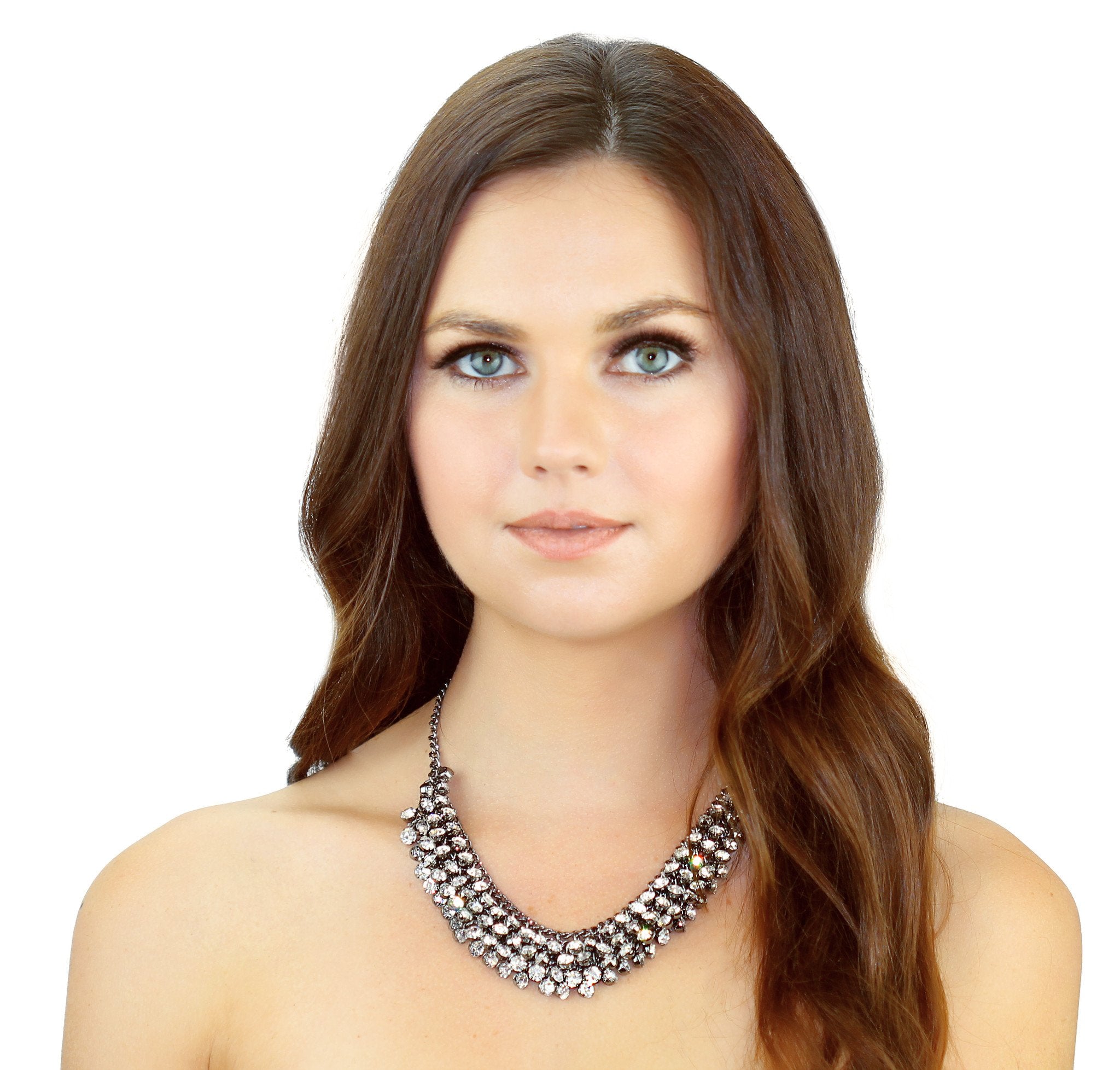 Hypoallergenic Crystal Collar Necklace with 140+ Glass Crystals - Dark Silver Graphite Tone Chain
Looking for a stunning hypoallergenic crystal collar necklace? Our necklace features over 140+ glass crystals for just the right amount of sparkle. - Necklaces - Bijou Her -  -  - 