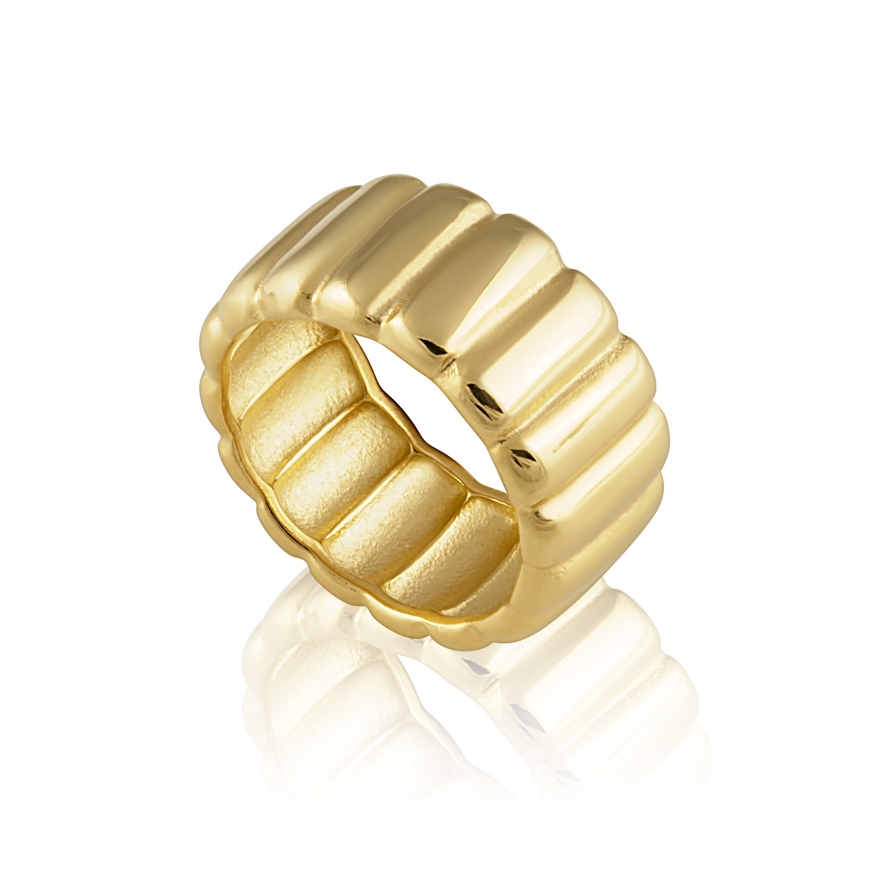 Hypoallergenic 18k Gold Plated Kyle Band Ring - Tarnish Resistant - Jewelry & Watches - Bijou Her -  -  - 