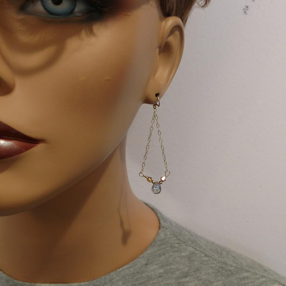 Mystic Rainbow Quartz Drop Earrings - Handmade Gold-Filled Jewelry - Earrings - Bijou Her -  -  - 