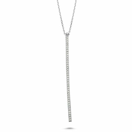 Handmade Dainty Silver Bar Necklace Pendant - 925 Sterling Silver, 18K Gold Plated, or Rhodium Plate - 2.2 inch Bar Length - Jewelry & Watches - Bijou Her - Color -  - 