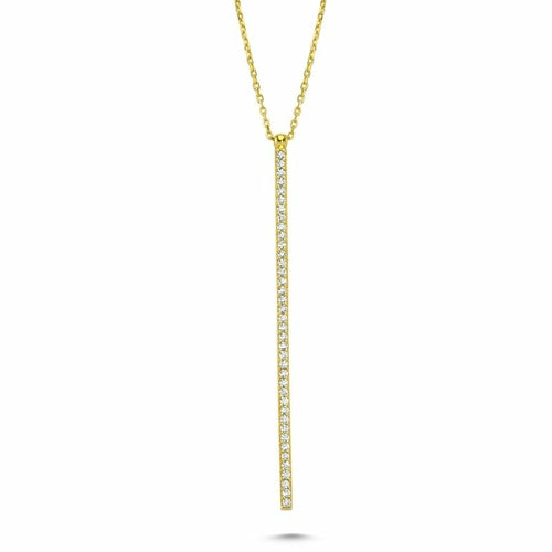 Handmade Dainty Silver Bar Necklace Pendant - 925 Sterling Silver, 18K Gold Plated, or Rhodium Plate - 2.2 inch Bar Length - Jewelry & Watches - Bijou Her - Color -  - 