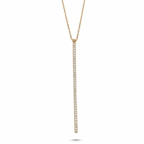 Handmade Dainty Silver Bar Necklace Pendant - 925 Sterling Silver, 18K Gold Plated, or Rhodium Plate - 2.2 inch Bar Length - Jewelry & Watches - Bijou Her - Color -  - 