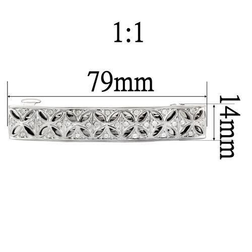 Rhodium White Metal Tiaras & Hair Clip with Top Grade Crystal - Backordered, 4-7 Day Shipping Lead Time - Jewelry & Watches - Bijou Her -  -  - 