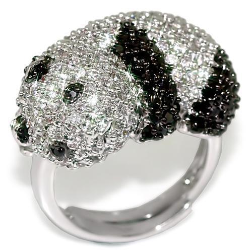 Rhodium and Ruthenium Brass Ring with Black AAA CZ - Limited Offer - Jewelry & Watches - Bijou Her -  -  - 