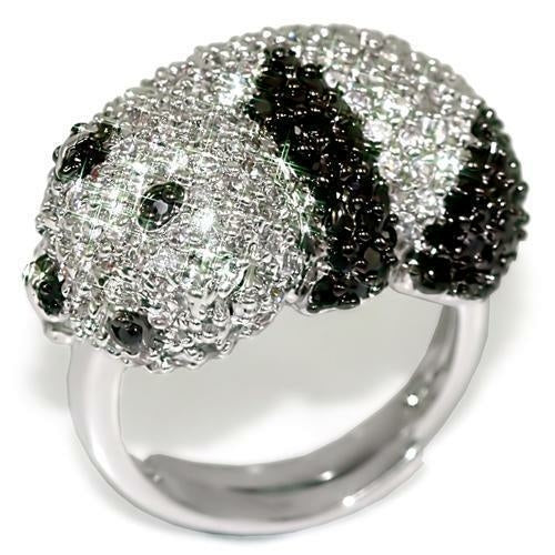 Rhodium and Ruthenium Brass Ring with Black AAA CZ - Limited Offer - Jewelry & Watches - Bijou Her - Size -  - 