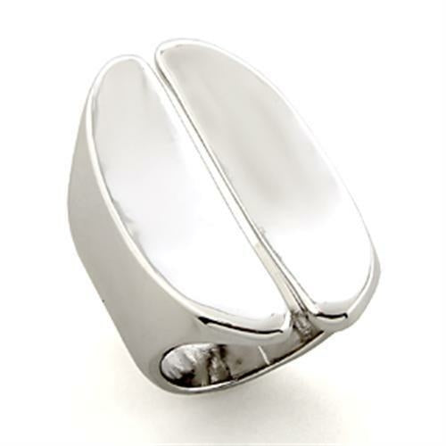 Rhodium White Metal Ring - No Stone, 4-7 Day Shipping Lead Time - Jewelry & Watches - Bijou Her - Size -  - 