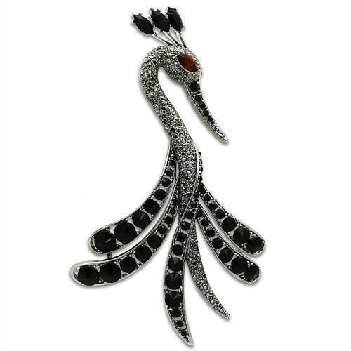 Imitation Rhodium Brooch with Top Grade Crystal - White Metal, Multi-Color Stone - Jewelry & Watches - Bijou Her - Title -  - 