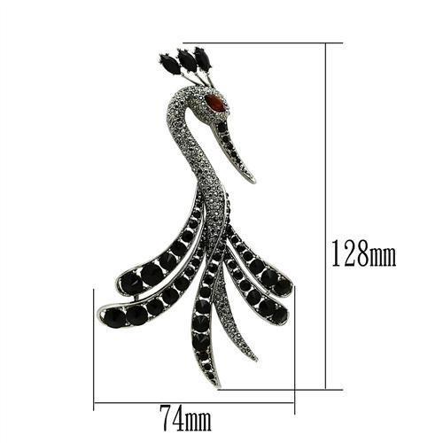 Imitation Rhodium Brooch with Top Grade Crystal - White Metal, Multi-Color Stone - Jewelry & Watches - Bijou Her -  -  - 