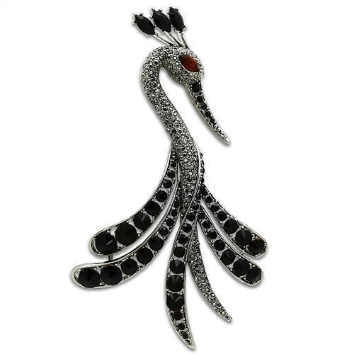 Imitation Rhodium Brooch with Top Grade Crystal - White Metal, Multi-Color Stone - Jewelry & Watches - Bijou Her -  -  - 