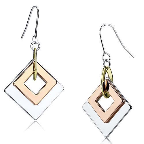 Rhodium, Gold, and Rose Gold Iron Earrings - No Stone, 4-7 Day Shipping Lead Time - Jewelry & Watches - Bijou Her -  -  - 