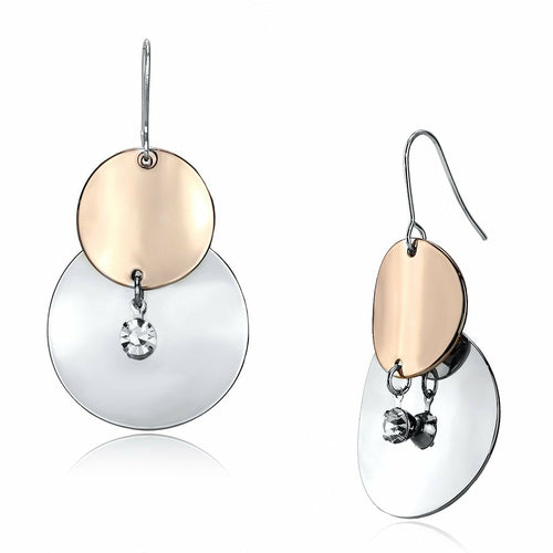LO2697 - Rose Gold + Rhodium Iron Earrings with Top Grade Crystal  in - Jewelry & Watches - Bijou Her - Title -  - 