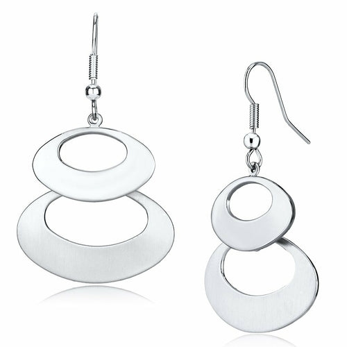 Matte Rhodium & Rhodium Iron Earrings - No Stone, 7.80g Weight - Jewelry & Watches - Bijou Her - Title -  - 