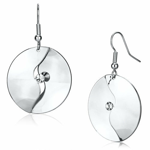 Rhodium Iron Earrings with Top Grade Crystal - Clear, 4-7 Day Shipping Lead Time - Jewelry & Watches - Bijou Her - Title -  - 