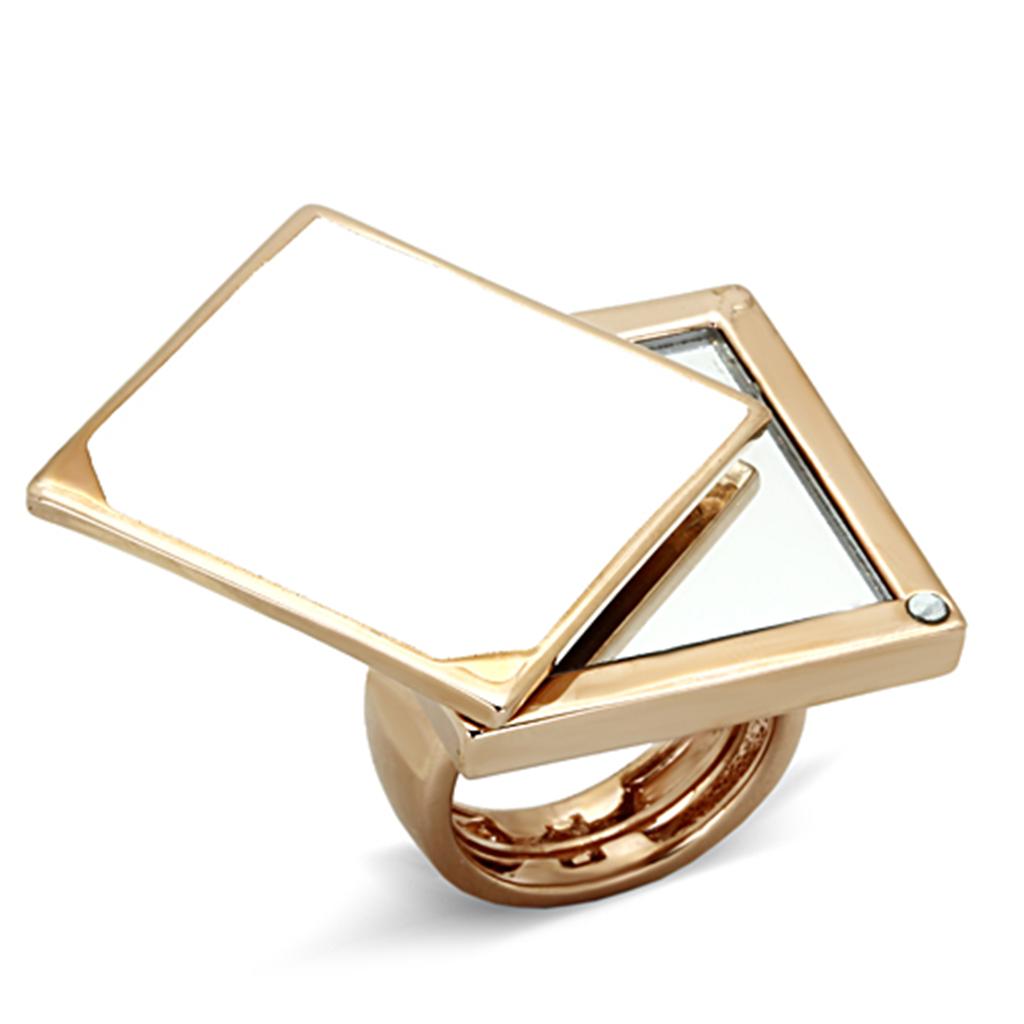 Rose Gold Brass Ring with Clear Synthetic Glass Stone - Limited Offer - Jewelry & Watches - Bijou Her -  -  - 