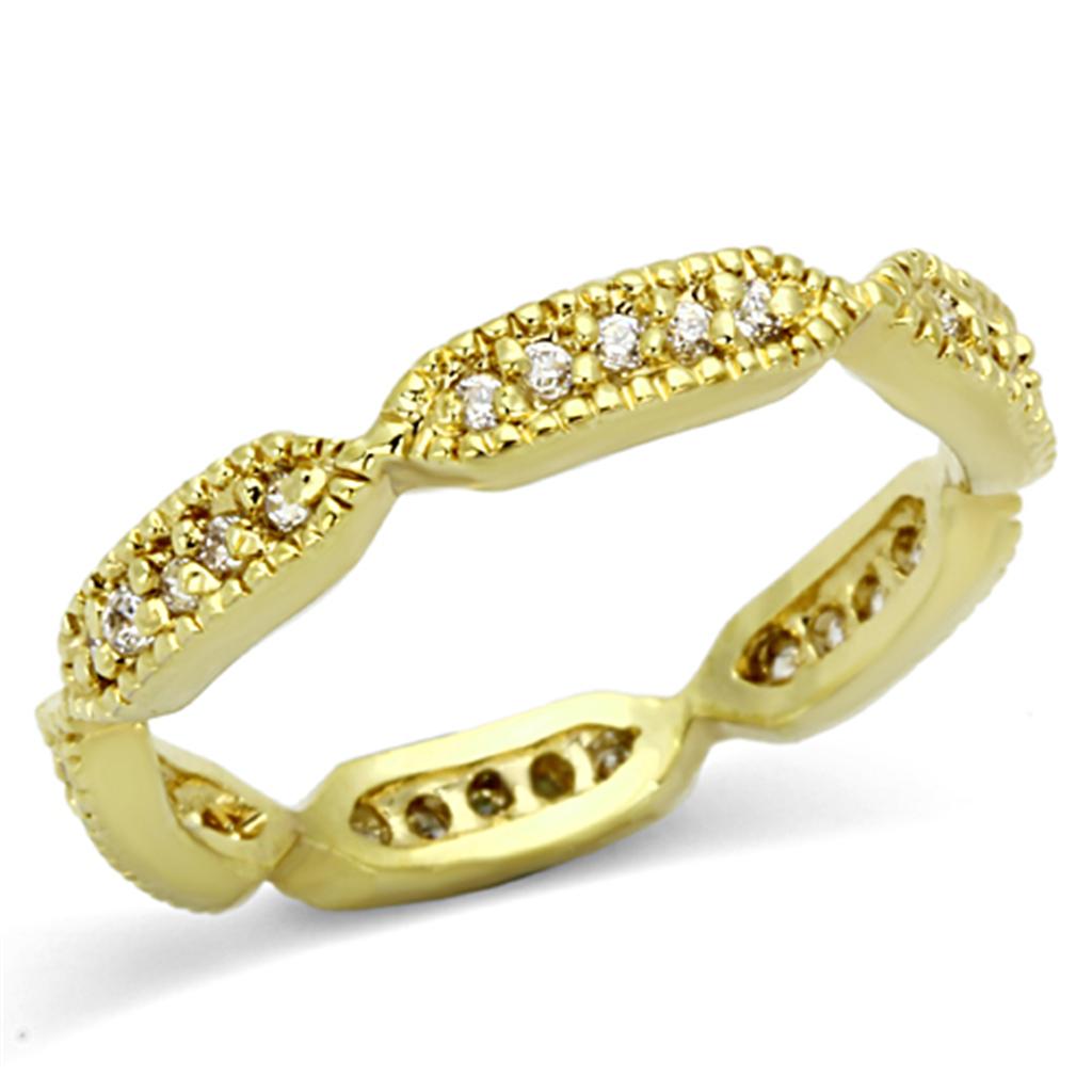 Limited Offer Gold Brass Eternity Ring with AAA Grade CZ in Clear - Jewelry & Watches - Bijou Her -  -  - 