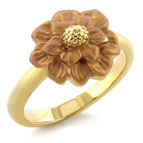 Gold White Metal Ring with Top Grade Crystal - Light Smoked Finish, In Stock, 5.40g Weight - Jewelry & Watches - Bijou Her -  -  - 