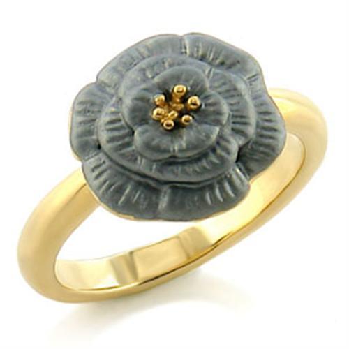 Gold White Metal Ring with Top Grade Crystal - Light Smoked Finish - Jewelry & Watches - Bijou Her -  -  - 