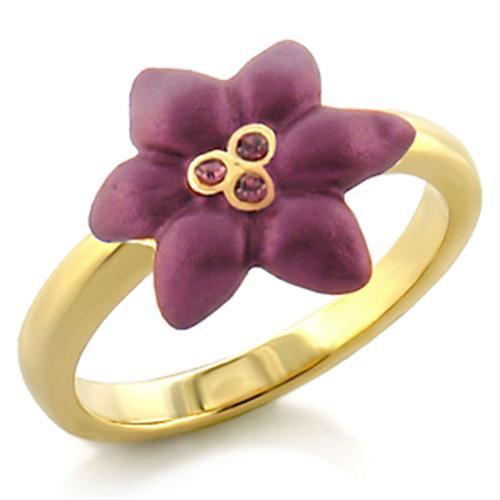 Gold White Metal Ring with Top Grade Amethyst Crystal - Backordered, 4-7 Day Shipping Lead Time - Jewelry & Watches - Bijou Her -  -  - 