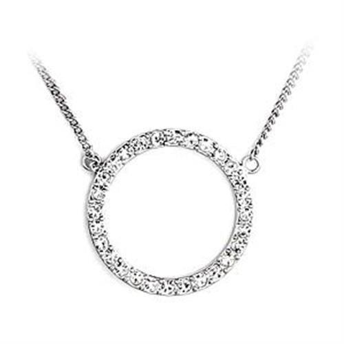 Rhodium Brass Necklace with Top Grade Clear Crystal - In Stock, 6.20g Weight - Jewelry & Watches - Bijou Her -  -  - 