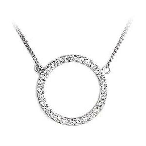 Rhodium Brass Necklace with Top Grade Clear Crystal - In Stock, 6.20g Weight - Jewelry & Watches - Bijou Her - Size -  - 
