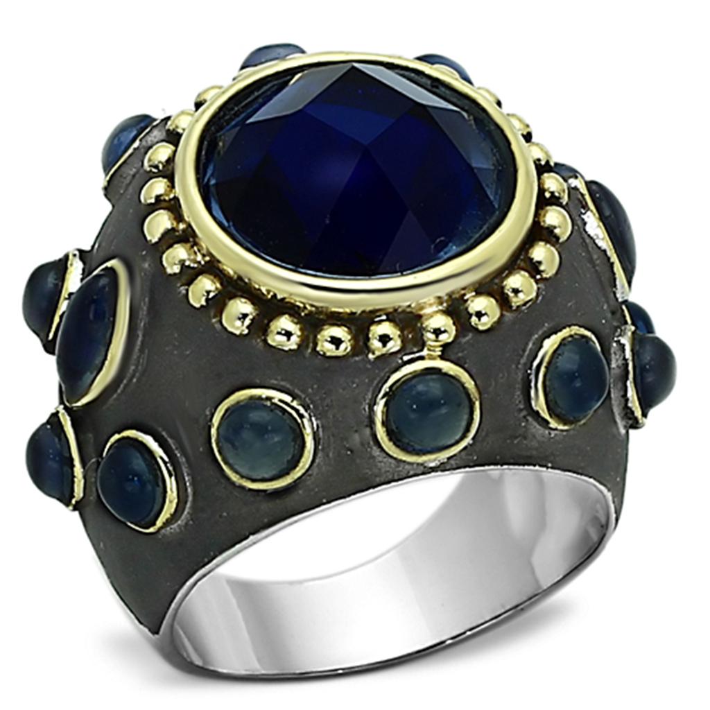 Montana Synthetic Glass Reverse Two-Tone Brass Ring - Limited Offer for Women - Rings - Bijou Her -  -  - 