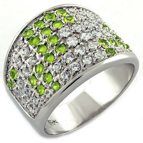 Rhodium 925 Sterling Silver Ring with AAA Grade CZ - Multi-Color, Ships in 1 Day - Jewelry & Watches - Bijou Her - Size -  - 