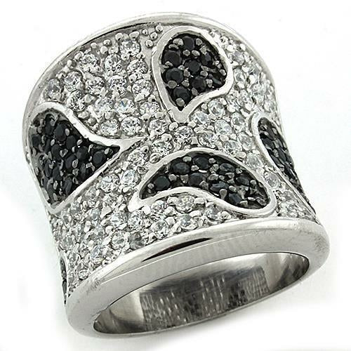 Reverse Two-Tone Sterling Silver Ring with AAA CZ | Ships in 1 Day - Jewelry & Watches - Bijou Her - Size -  - 