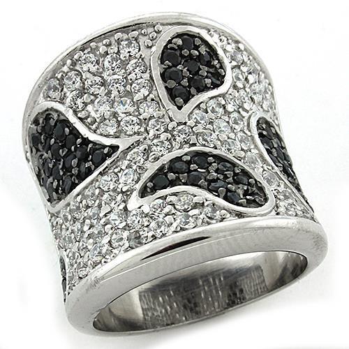 Reverse Two-Tone Sterling Silver Ring with AAA CZ | Ships in 1 Day - Jewelry & Watches - Bijou Her -  -  - 