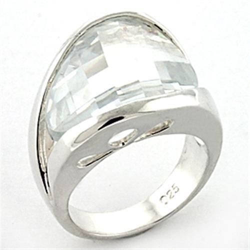 Rhodium Sterling Silver Ring with AAA CZ - Clear, 30% OFF - Jewelry & Watches - Bijou Her -  -  - 