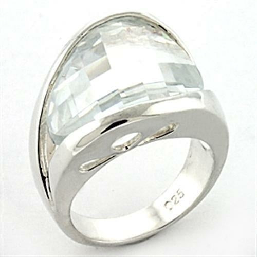 Rhodium Sterling Silver Ring with AAA CZ - Clear, 30% OFF - Jewelry & Watches - Bijou Her - Size -  - 