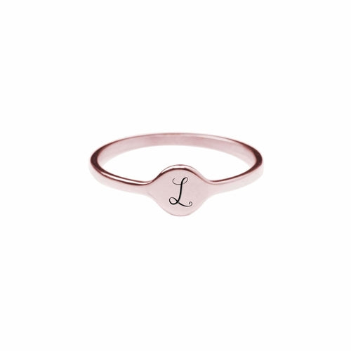 Hypoallergenic Comfort Fit Initial Mono Ring - 4mm Width - Jewelry & Watches - Bijou Her - Size - Color - 