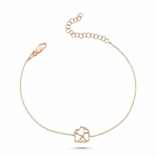 Handmade Mini Silver Lily Flower Bracelet with 925 Sterling Silver Chain and Extension - 18K Rose Gold or Rhodium Plated, 6.5 inches, 1.5 inch extension - Jewelry & Watches - Bijou Her - Color -  - 