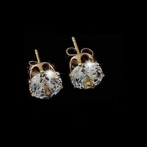 Sparkling Crystal Stud Earrings in Silver or Gold - Earrings - Bijou Her - Color -  - 