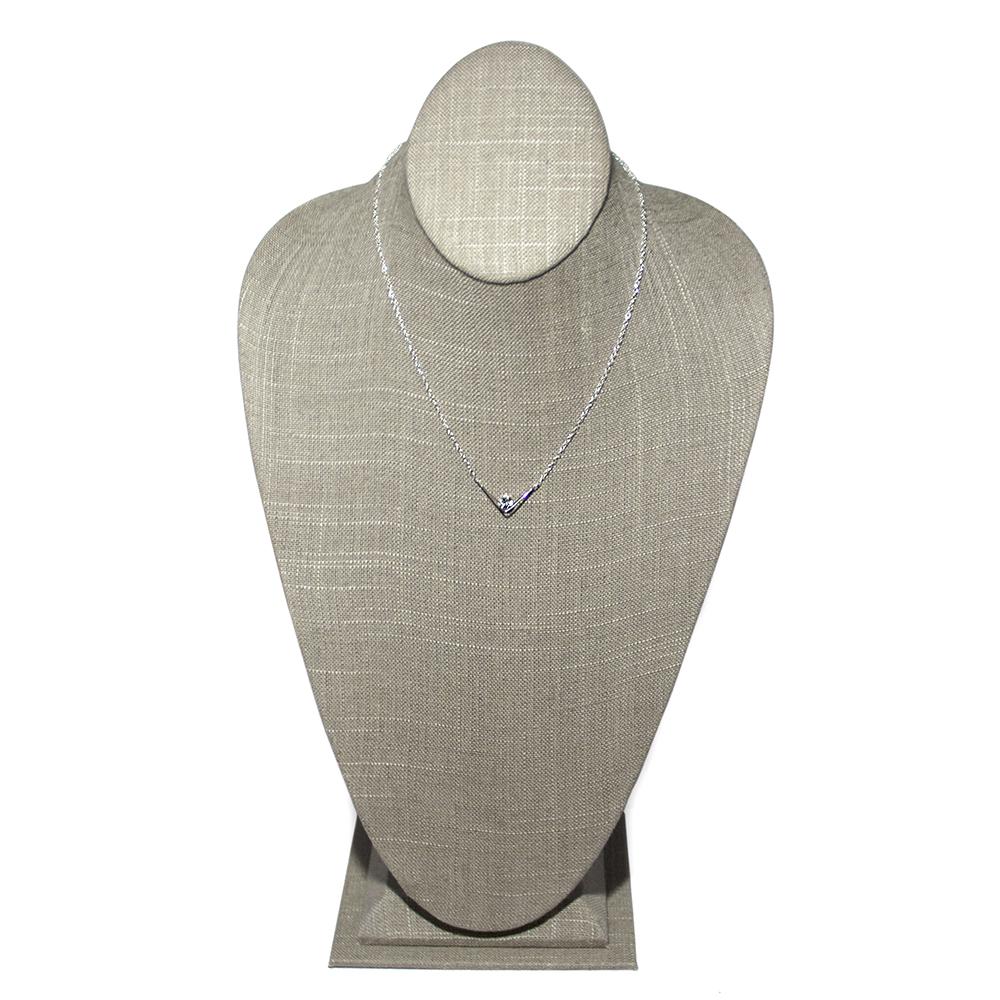 Sparkling White Topaz Chevron Necklace in Sterling Silver - Jewelry & Watches - Bijou Her -  -  - 