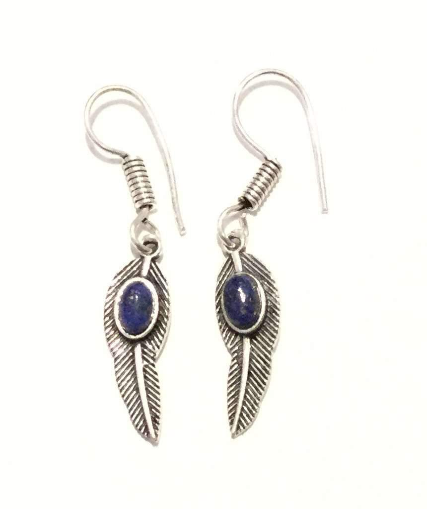 Handmade Feather Stone Leaf Dangling Earrings - Variety of Colors - Hypoallergenic & Adjustable - Jewelry & Watches - Bijou Her -  -  - 