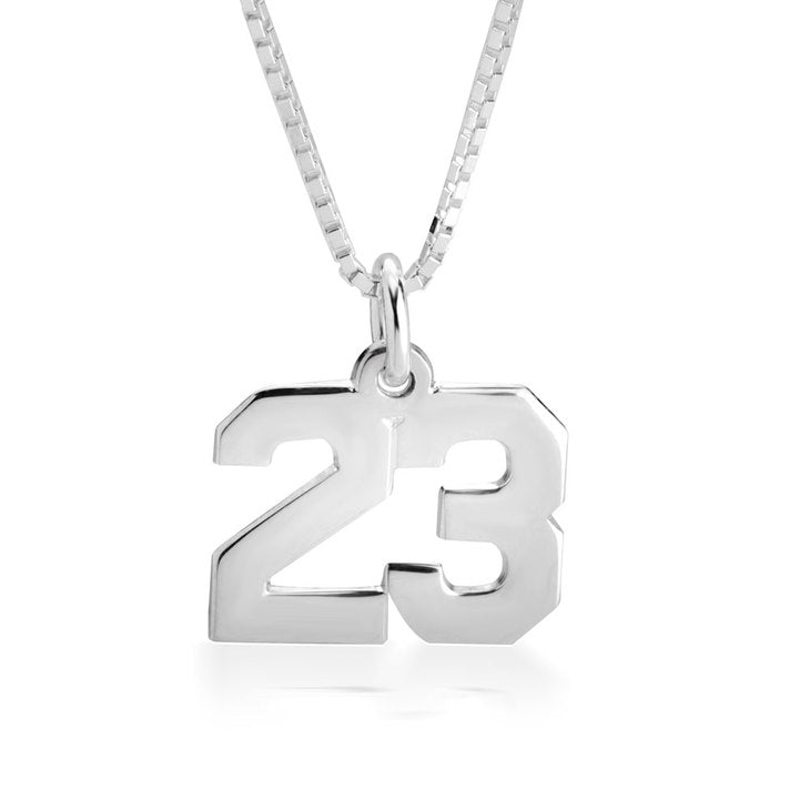 Sporty Number Necklace - Personalized Pendant in 3 Durable Materials - Jewelry & Watches - Bijou Her -  -  - 