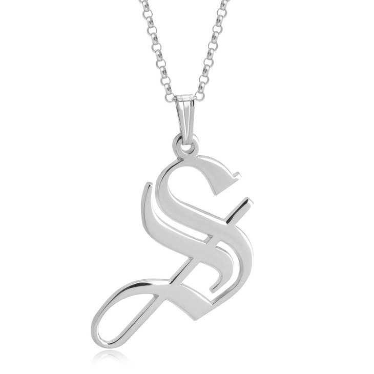 Gothic Initial Necklace - Personalized Statement Jewelry for Unique Style - Jewelry & Watches - Bijou Her -  -  - 