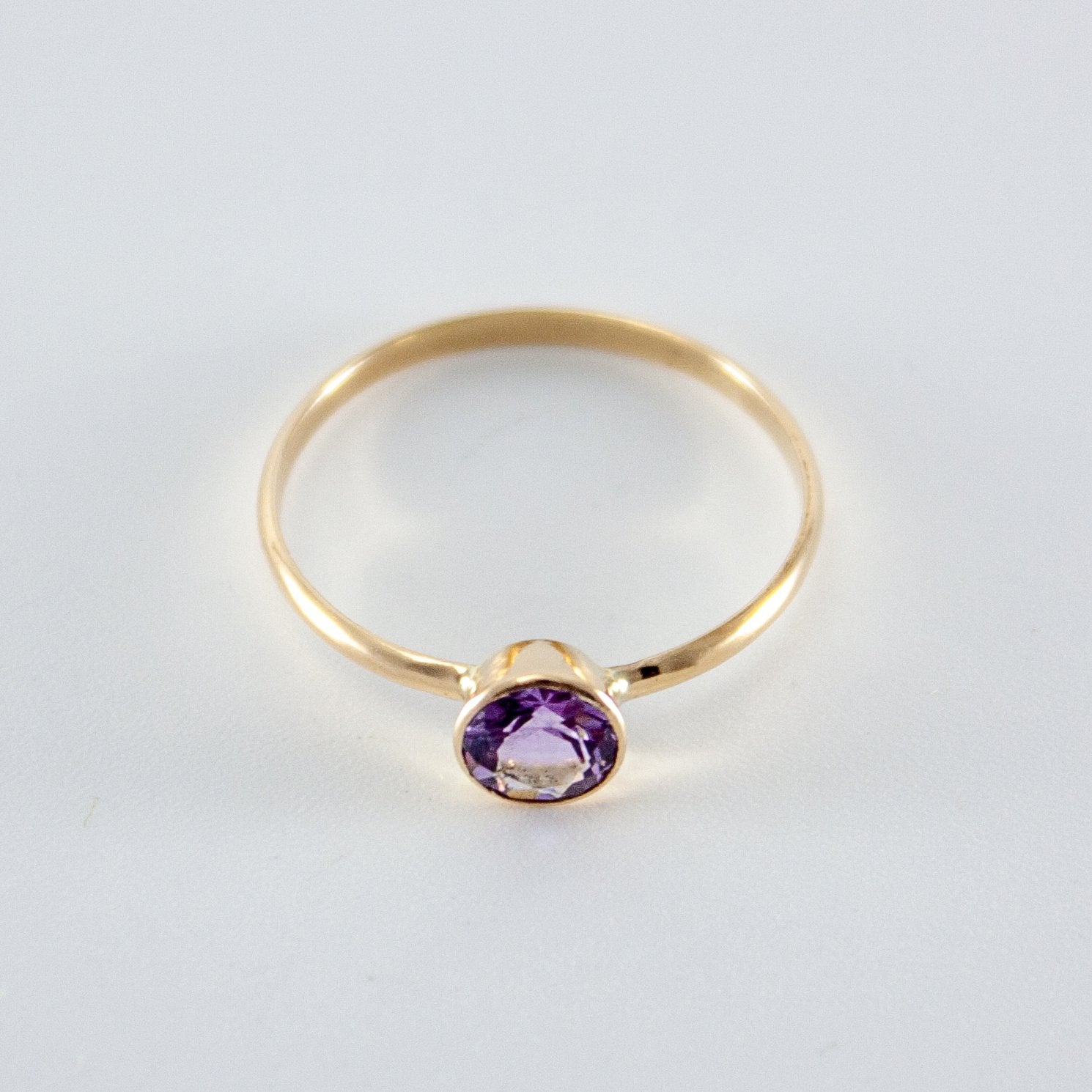 Pink Amethyst 14k Gold Filled Bezel Ring - Highlighted Gemstone - Jewelry & Watches - Bijou Her -  -  - 