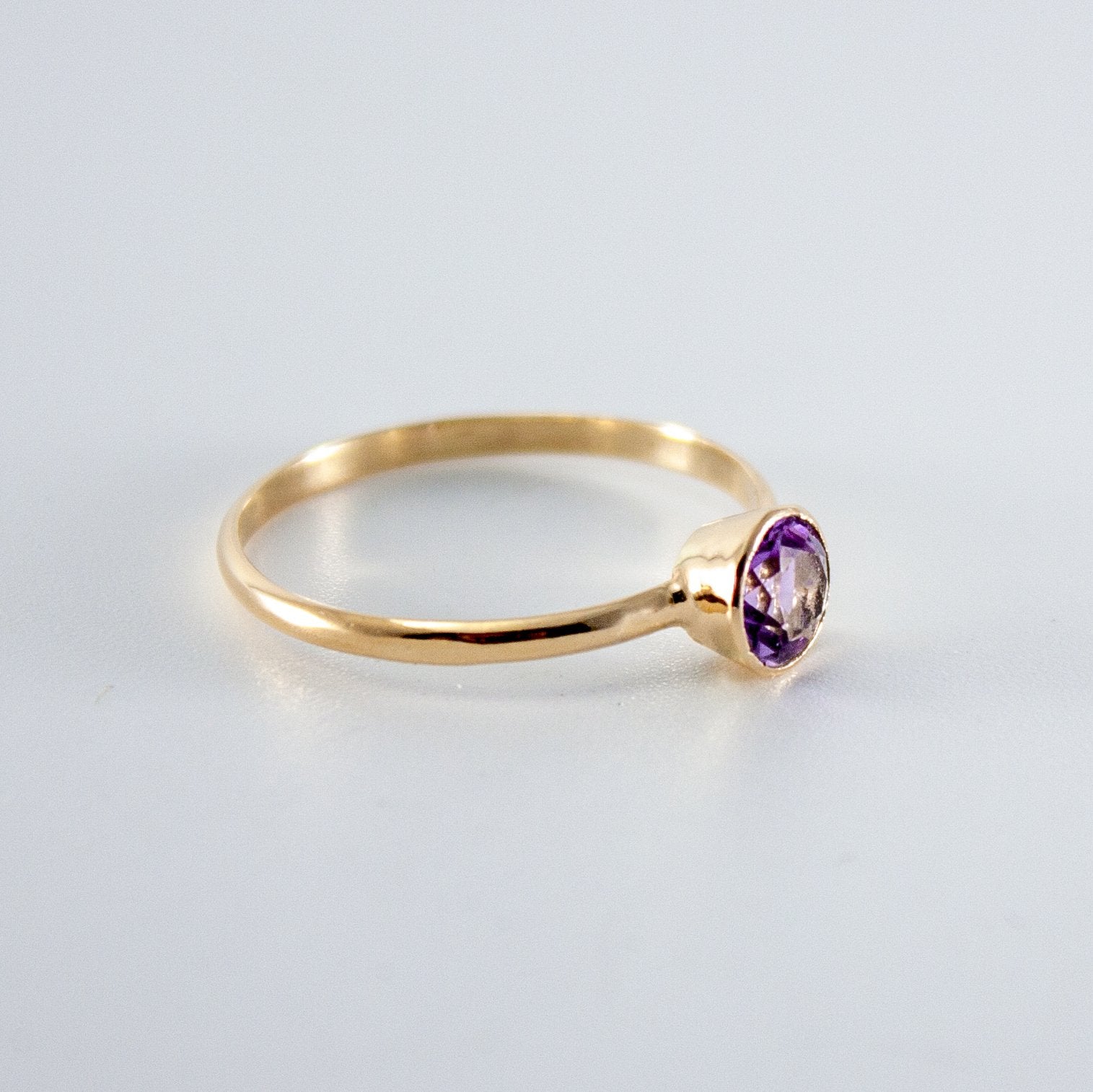 Pink Amethyst 14k Gold Filled Bezel Ring - Highlighted Gemstone - Jewelry & Watches - Bijou Her -  -  - 