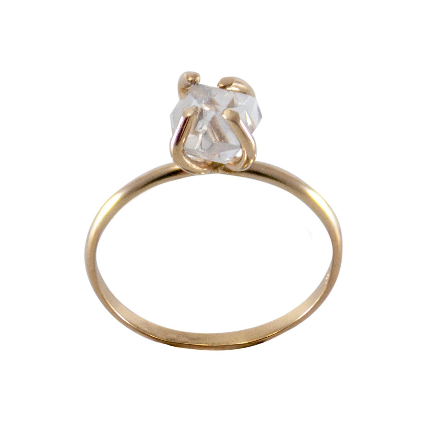 Raw Herkimer Diamond Gold Filled Prong Ring - 14k Gold, Crystal, Unique Gemstone - Jewelry & Watches - Bijou Her -  -  - 