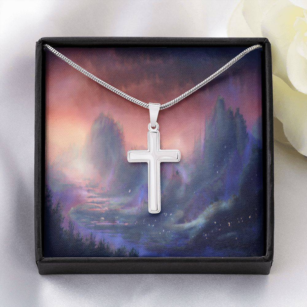 Stainless Steel Cross Necklace: Artisan-Crafted Pendant with Adjustable Chain - Jewelry & Watches - Bijou Her -  -  - 