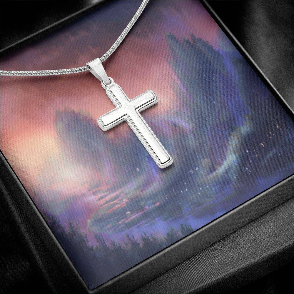 Stainless Steel Cross Necklace: Artisan-Crafted Pendant with Adjustable Chain - Jewelry & Watches - Bijou Her -  -  - 