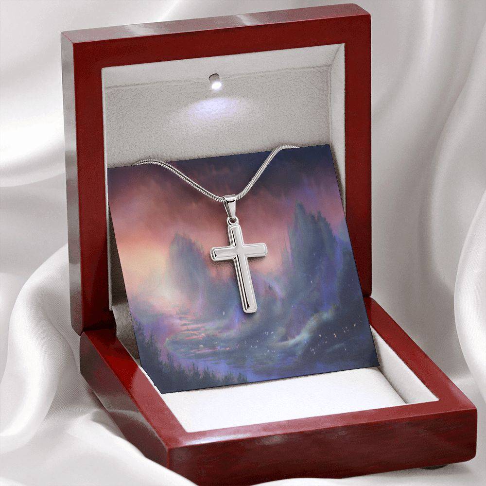 Stainless Steel Cross Necklace: Artisan-Crafted Pendant with Adjustable Chain - Jewelry & Watches - Bijou Her -  -  - 